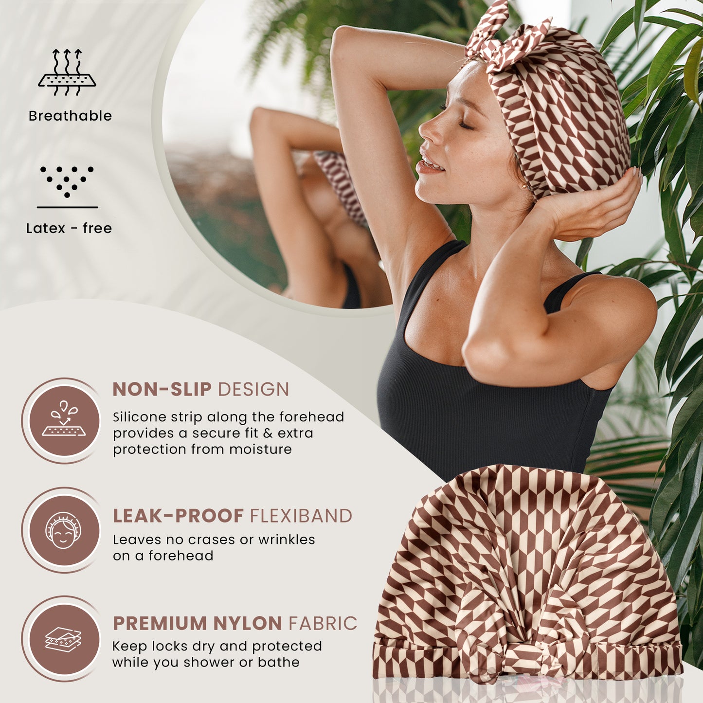 Soft Polyester Shower Cap - Diamond