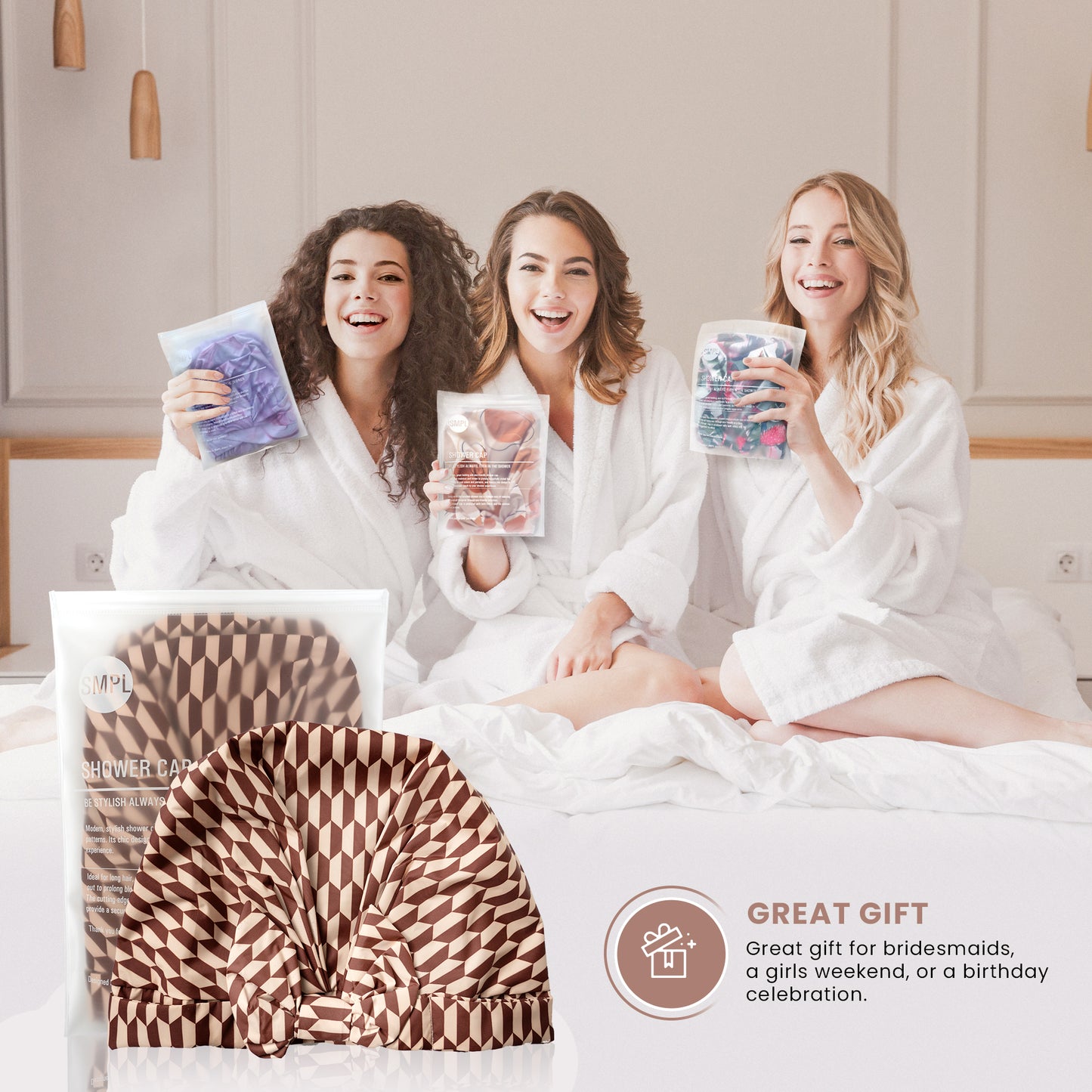 Soft Polyester Shower Cap - Diamond