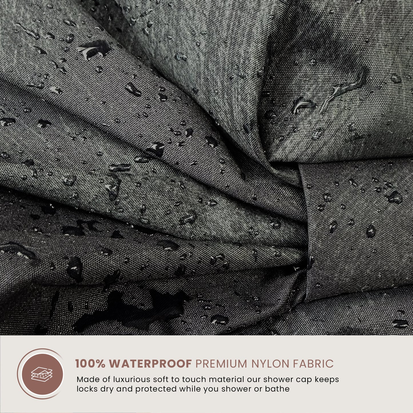 Satin-Lined Shower Cap- Coal