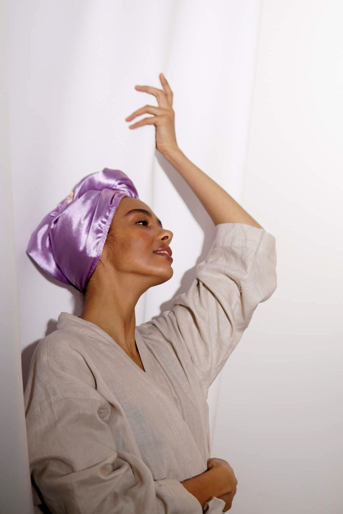 Double-Layer Microfiber Hair Wraps - Lilac