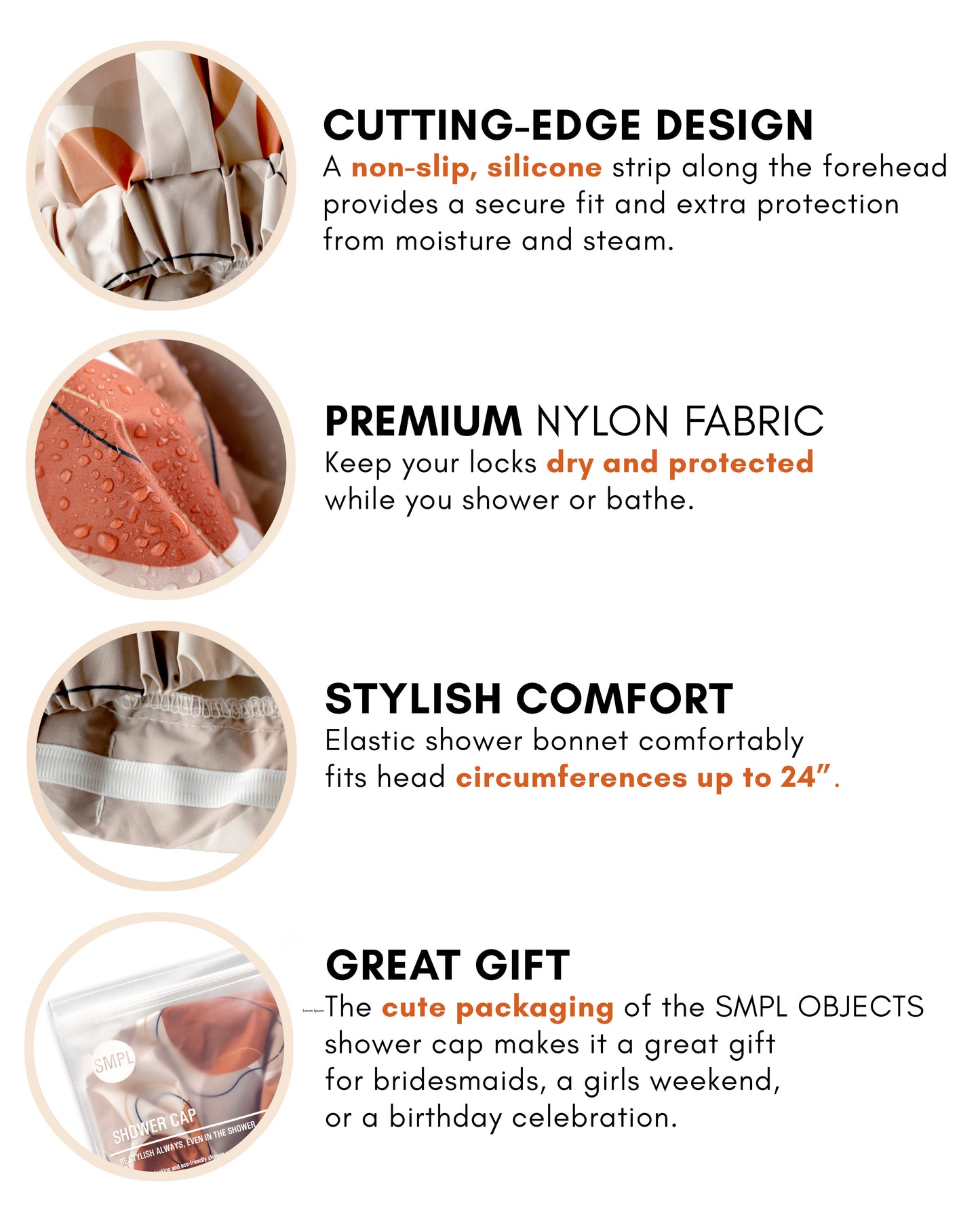 Shower Cap for Women