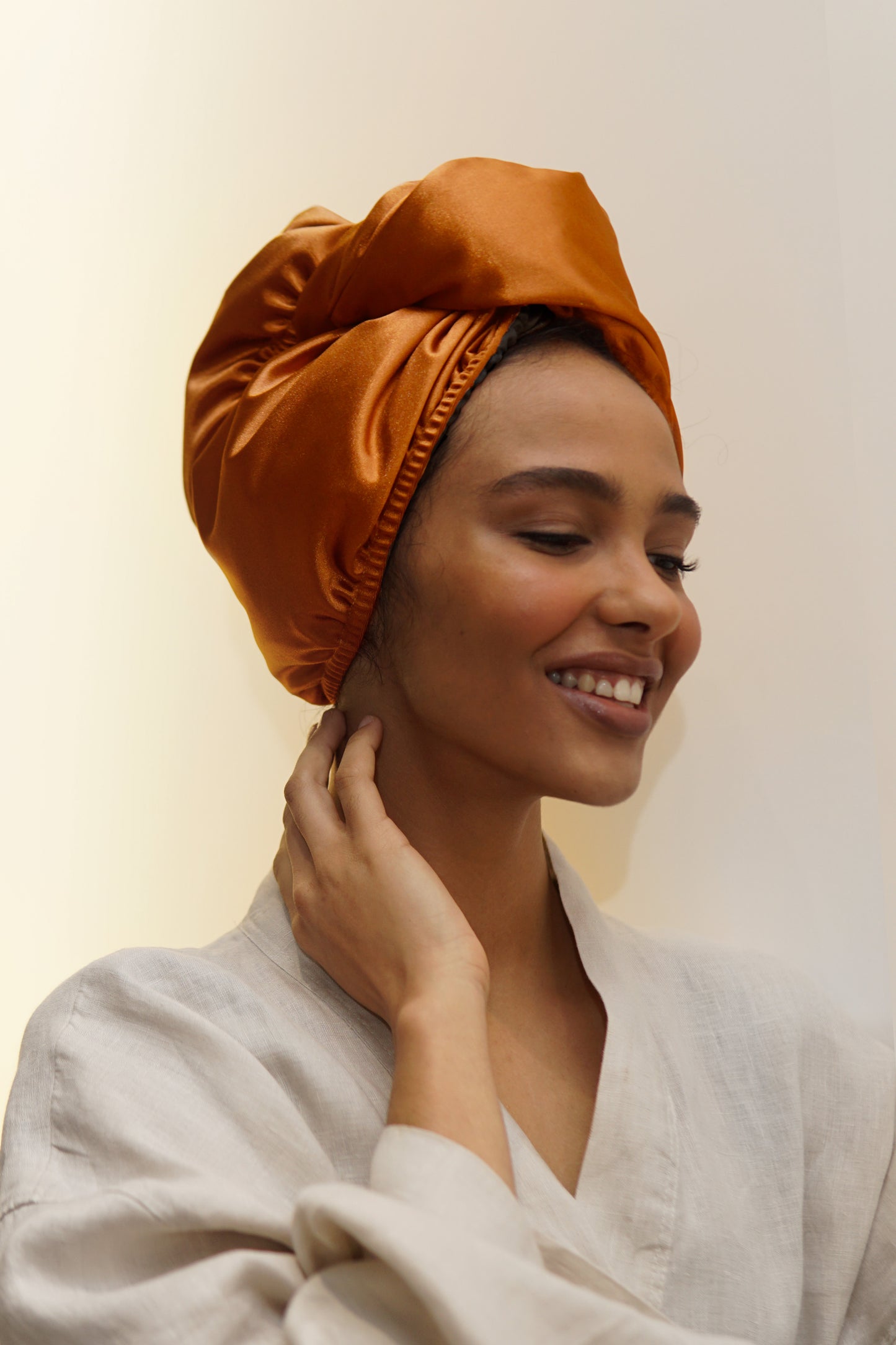 Double-Layer Microfiber Hair Wraps - Amber