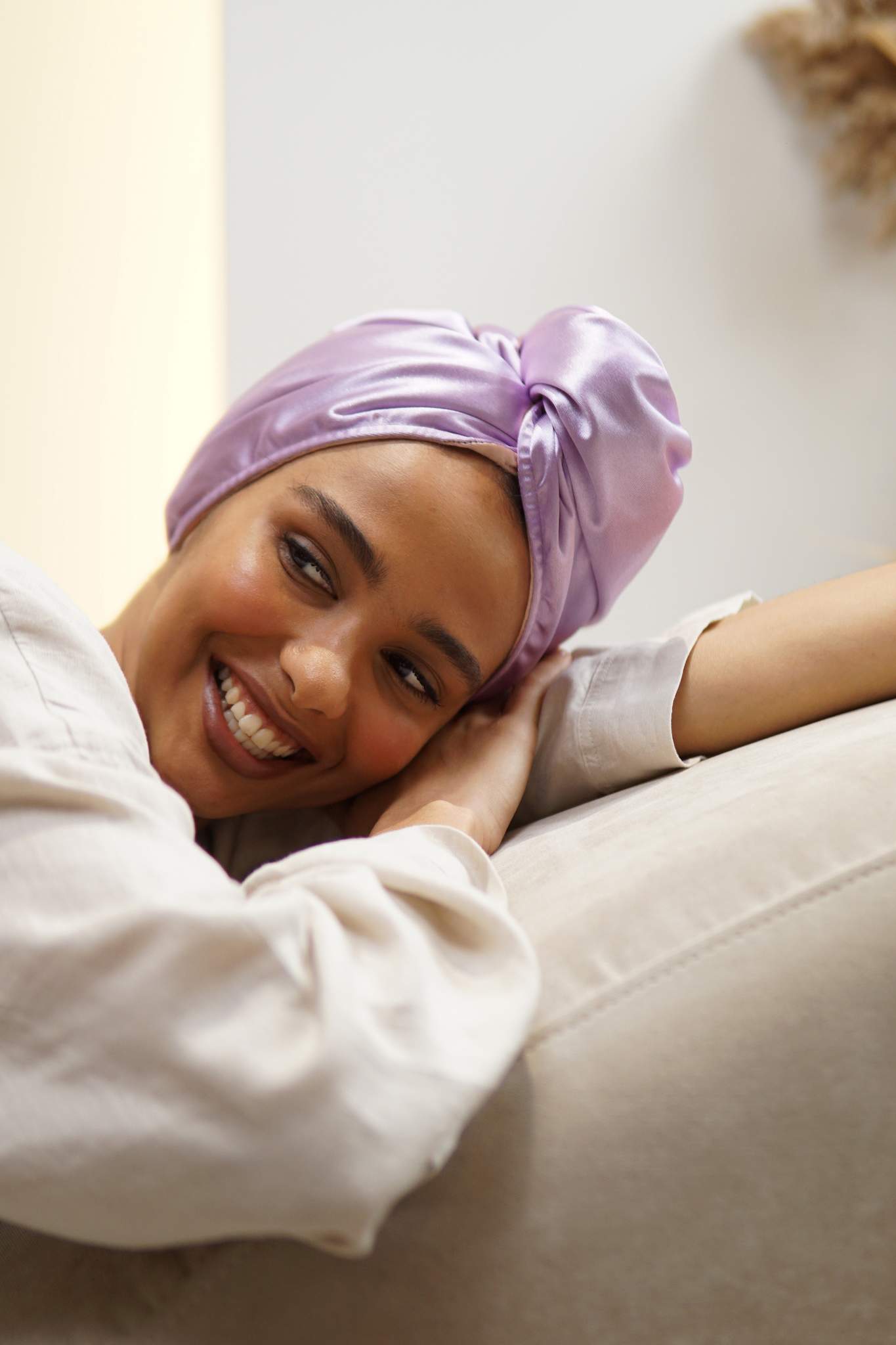 Double-Layer Microfiber Hair Wraps - Lilac