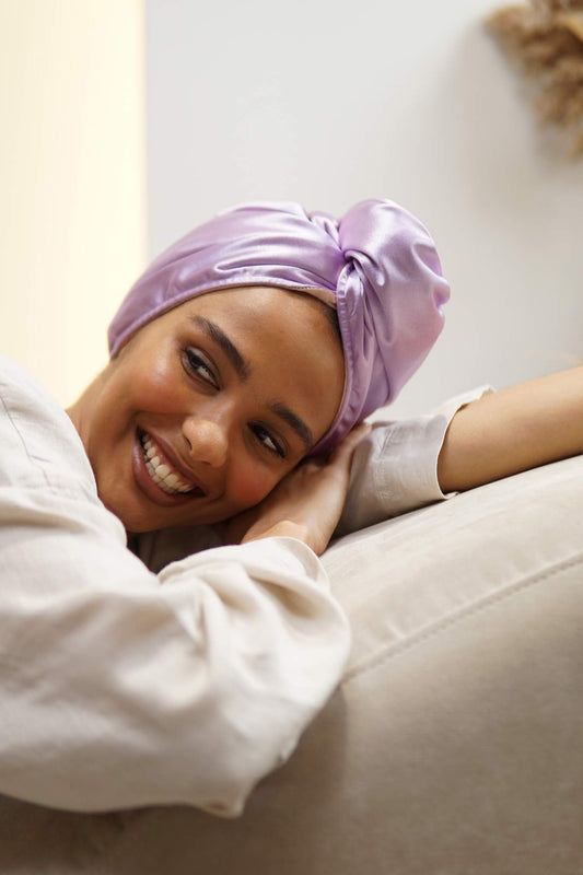 Double-Layer Microfiber Hair Wrap - Lilac