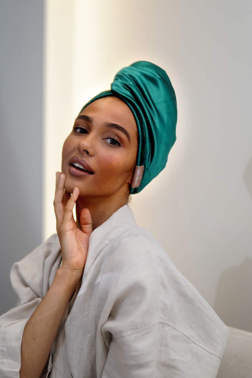 Double-Layer Microfiber Hair Wraps - Emerald