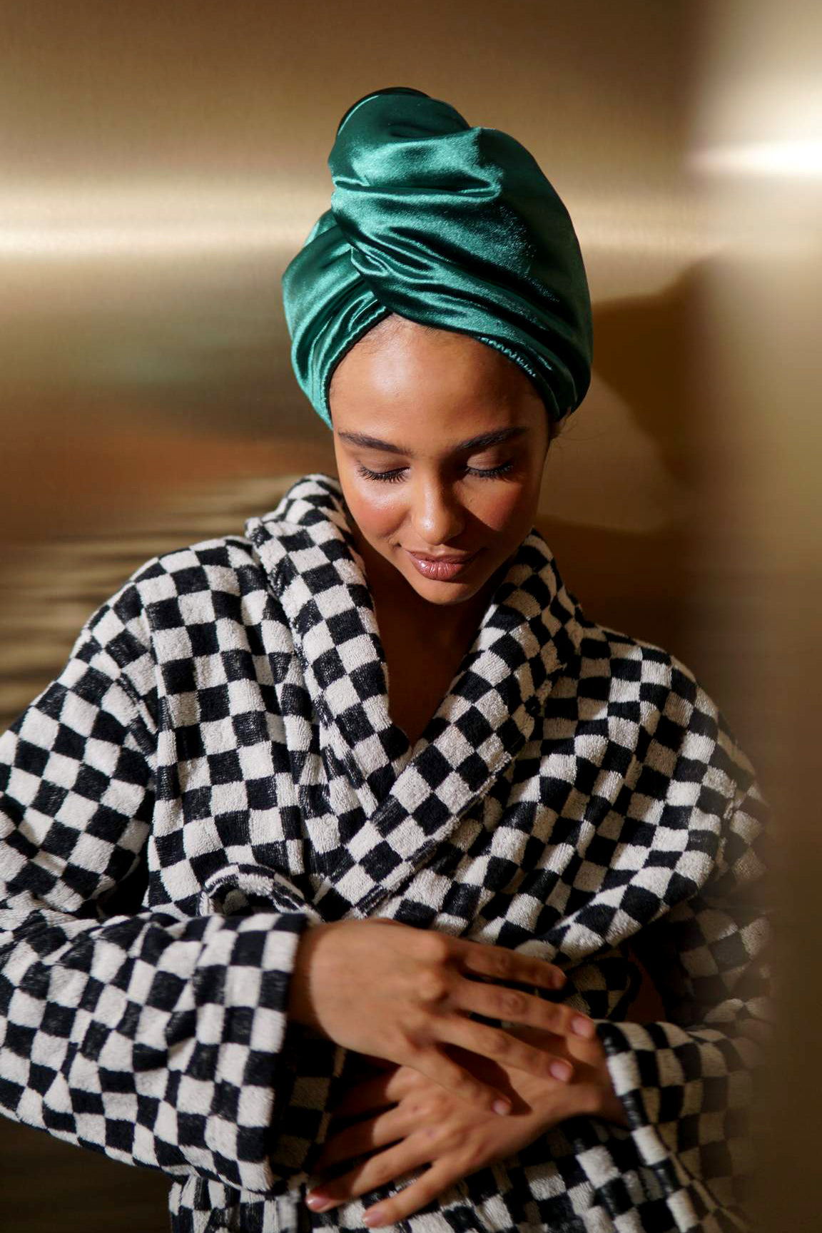 Double-Layer Microfiber Hair Wraps - Emerald