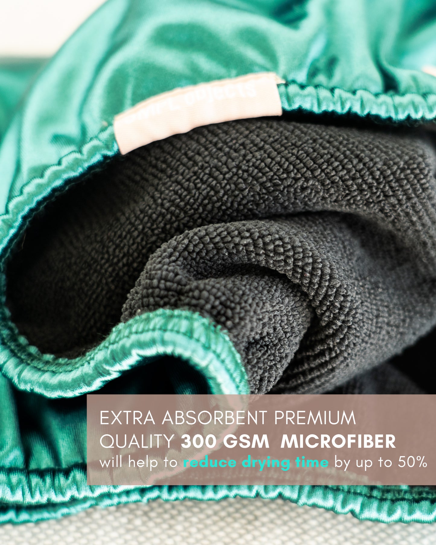 Double Layer Microfiber Hair Wraps Emerald